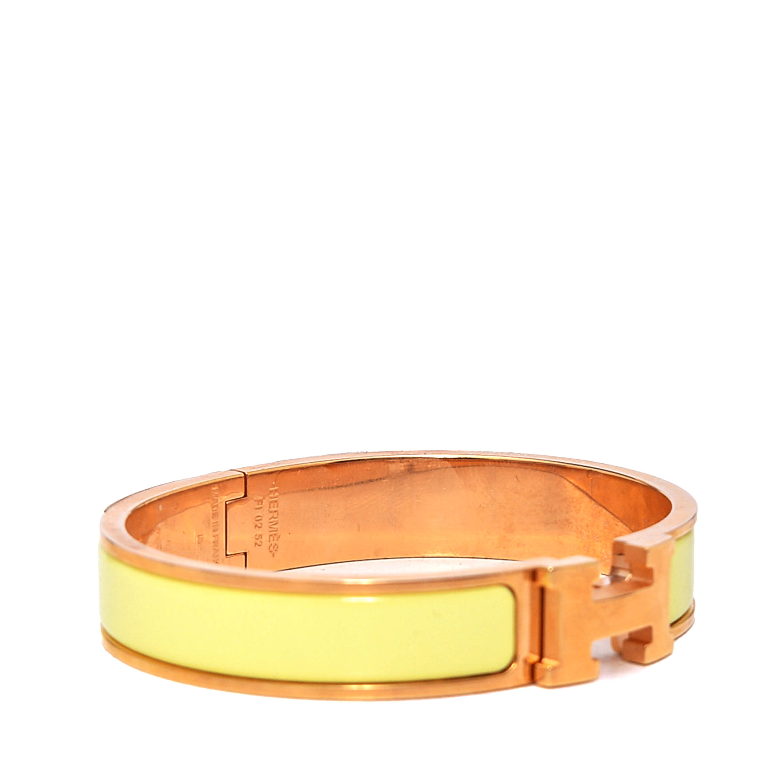 Hermes - Soufre Enamel Clic H Bracelet